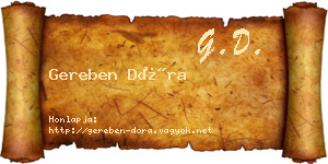 Gereben Dóra névjegykártya